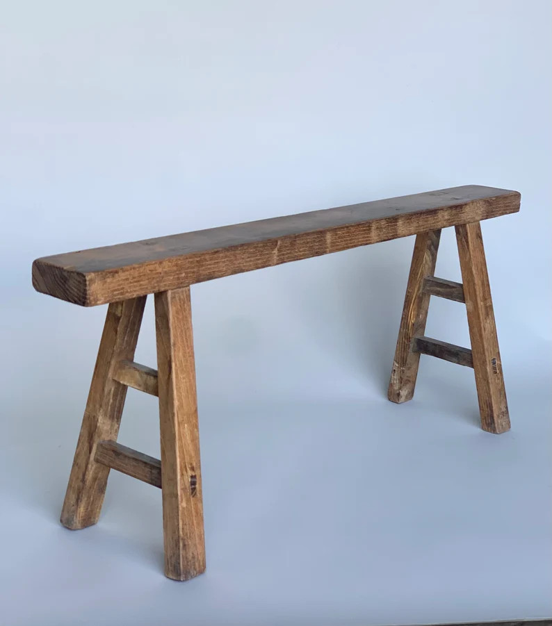 Vintage Elm Skinny Bench {A} (Free Shipping) | Etsy (US)