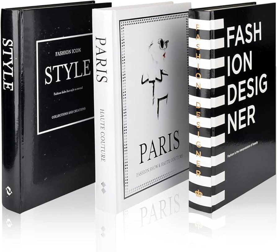 Fashion Decorative Book Stack,Set of 3 Hardcover Modern Decorative Books,Fashion Design Book Set ... | Amazon (US)