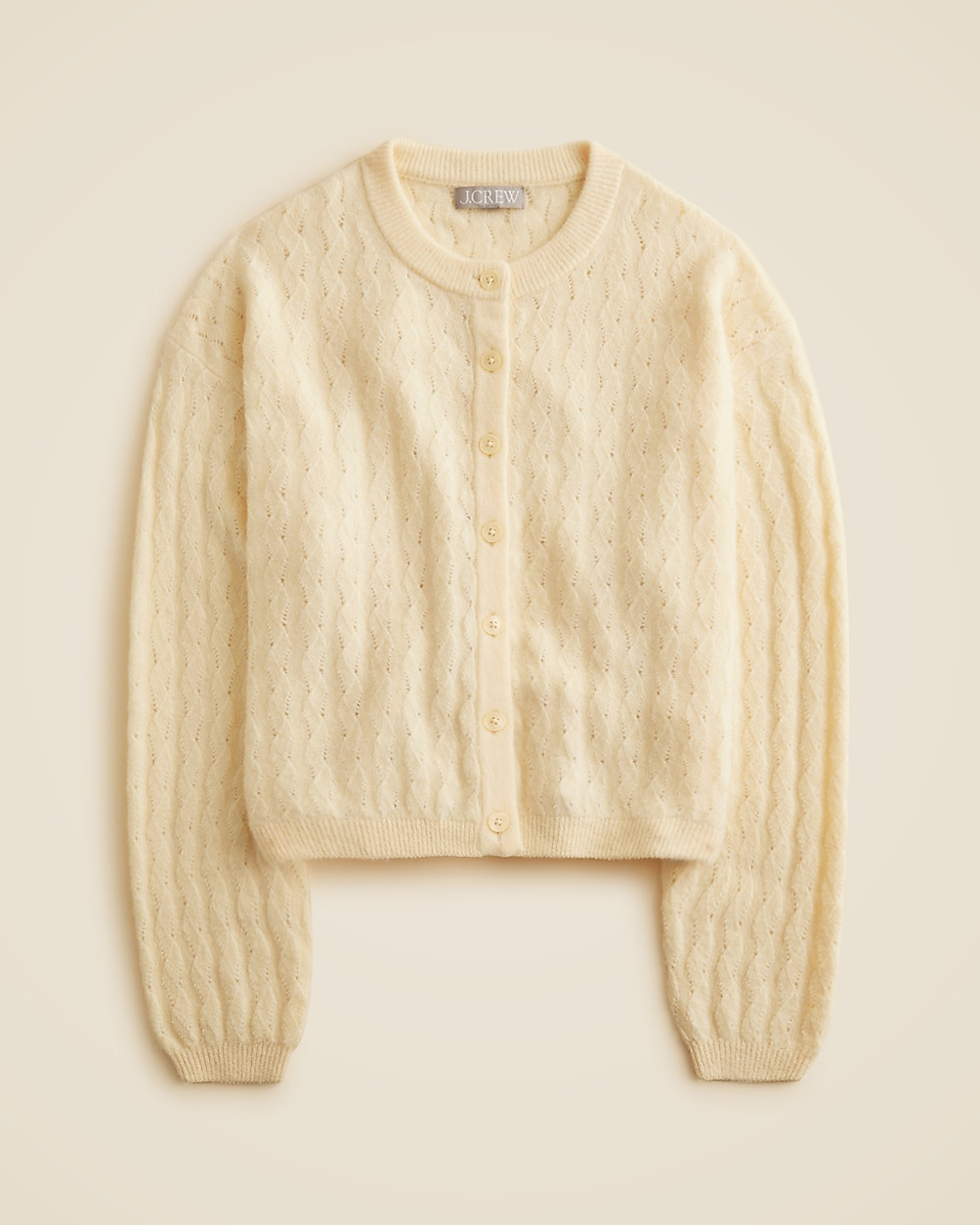 Supersoft pointelle bubble-hem cardigan | J. Crew US