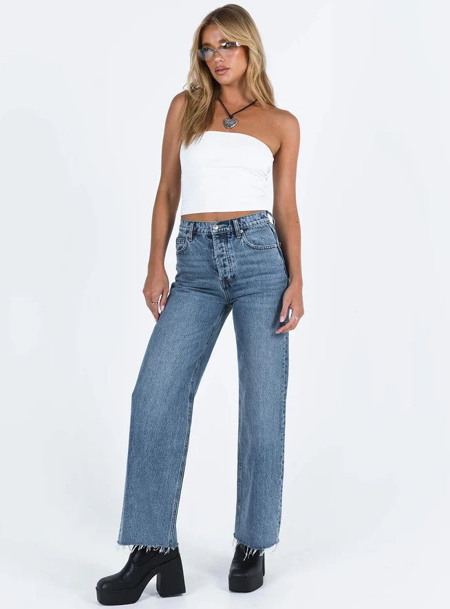 Fawcett Jeans Dark Wash Denim | Princess Polly US