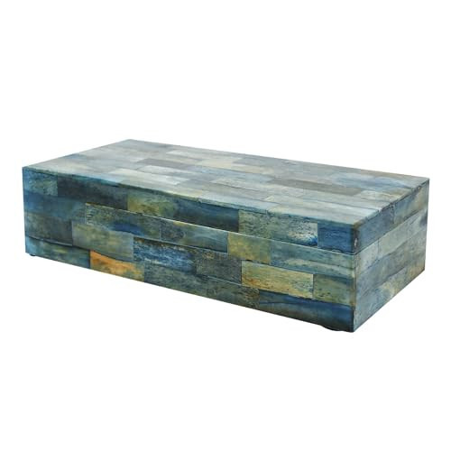 Handicrafts Home Handmade Verdigris Pattern Decorative Box - Storage Organizer, Decor Centrepiece, Memory Keepsakes, Home Decor - Boho Style Treasure Box, Multipurpose Gift - 10x4.5x2.5 | Amazon (US)
