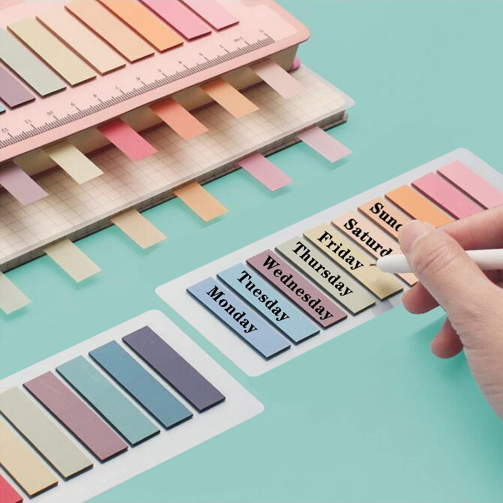 ELII 2000pcs Books Tabs for Annotating,Sticky Tabs Clear Sticky Notes,Page Markers for Notebooks, Multi-Colored Writable and Repositionable Book Flags Strip | Amazon (US)