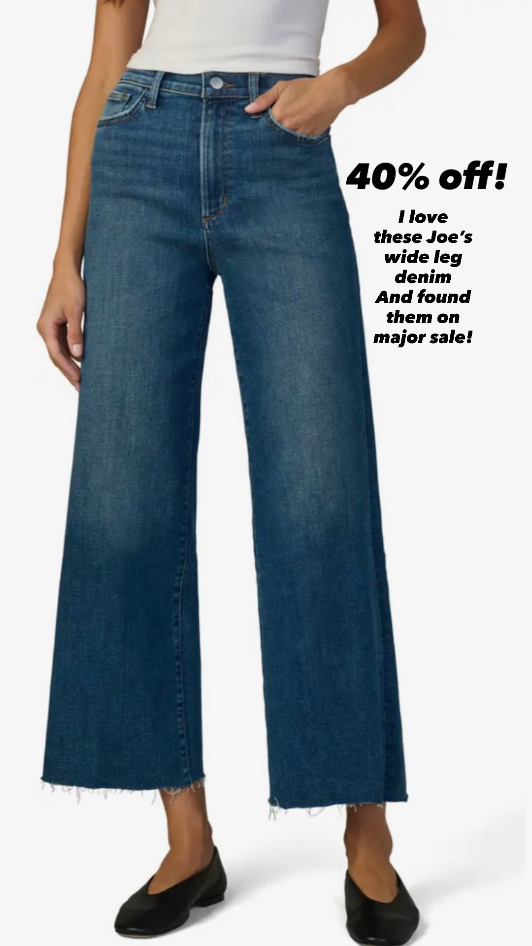 Have always loved this cut of denim from Joe’s ! 
A really flattering, comfy wide leg denim 



#LTKOver40 #LTKSaleAlert #LTKgrwm