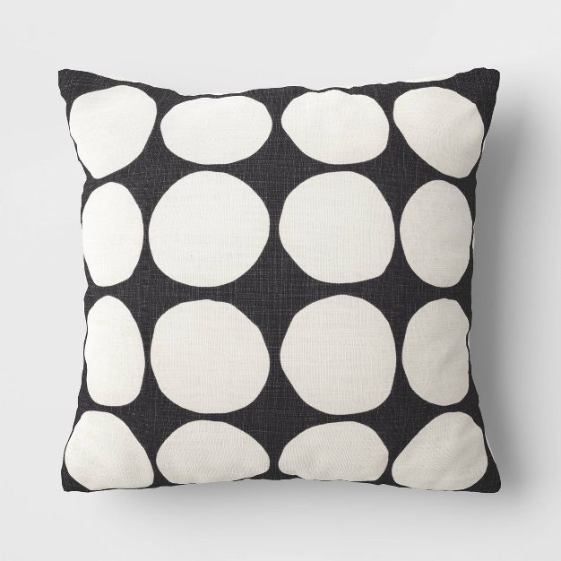 Dots Square Throw Pillow Black/Ivory - Room Essentials&#8482; | Target