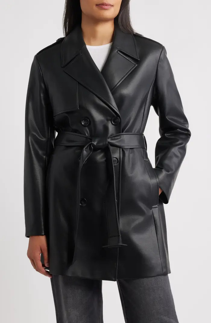 Sam Edelman Faux Leather Trench Coat | Nordstrom | Nordstrom