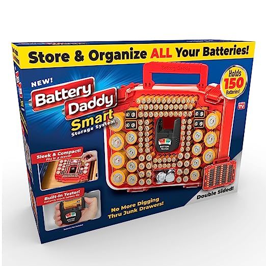 Ontel Battery Daddy Smart - Battery Organizer Storage Case with Tester, Stores & Protects Up to 1... | Amazon (US)