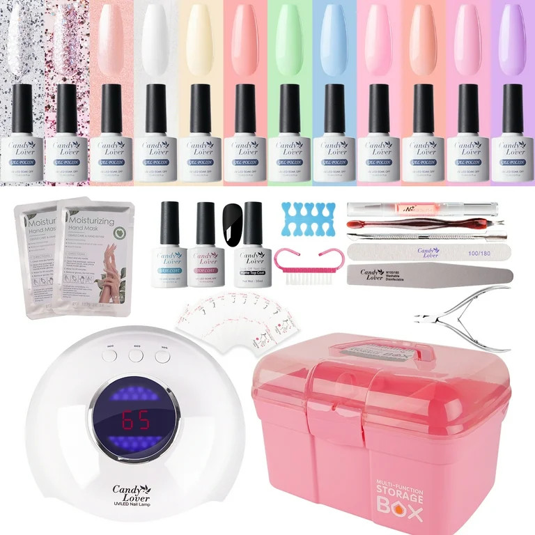 Candy Lover Gel Nail Polish Kit with LED UV Lamp, Natural Quick Dry Longer Lasting Nail Polish Se... | Walmart (US)