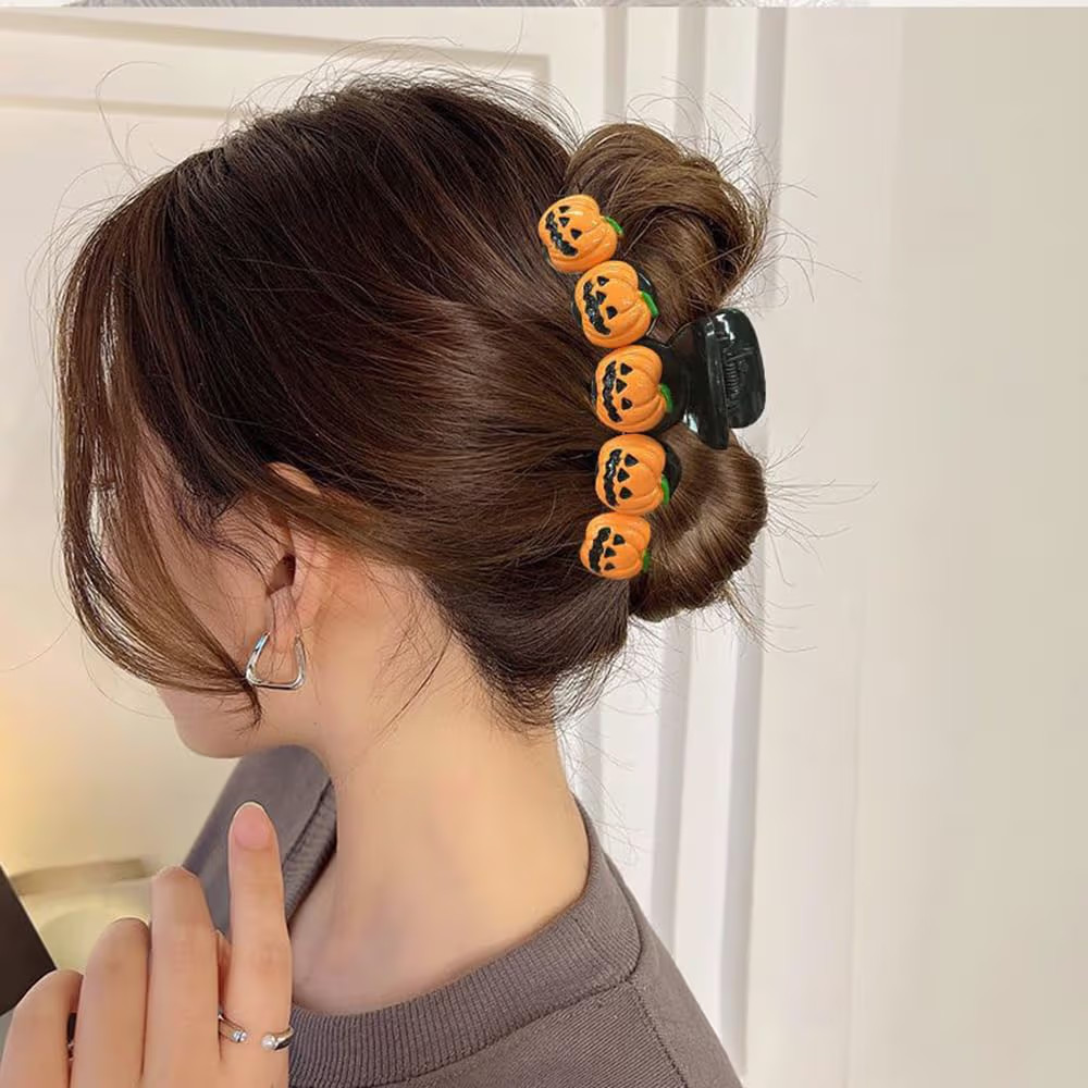 1Pcs Halloween Hair Clips 5D Stereoscopic Pumpkin Design Hair Claw Clips for Thick or Long Hair Large Size Halloween Hair Accessories for Women Strong Hold Clamp Jaw Clips for Cosplay Hair Supplies | Amazon (US)