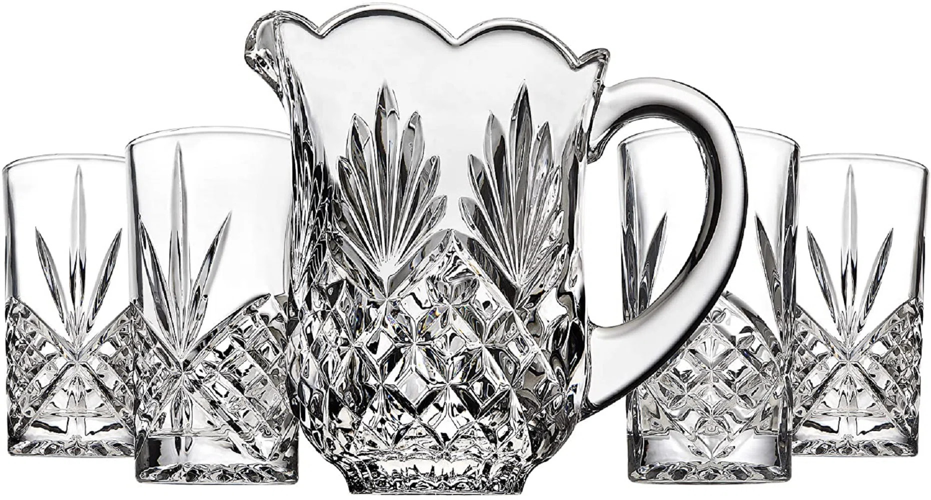 Dublin Crystal 5 Piece Pitcher 46oz & Highball Glass 12oz Set | Wayfair North America