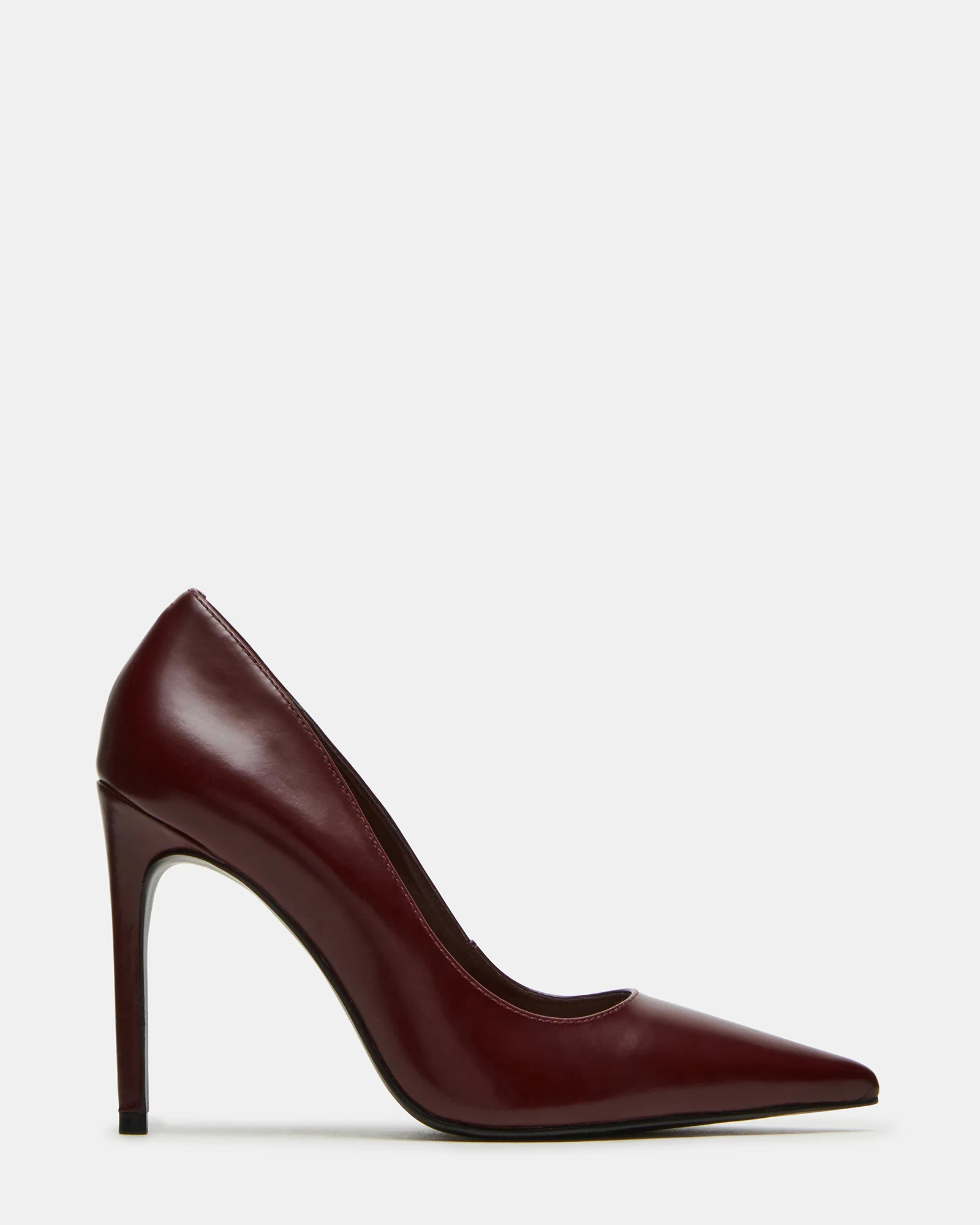 NOIR Wine Leather Pointed-Toe Stiletto Pump Women's Heels | Steve Madden (US)