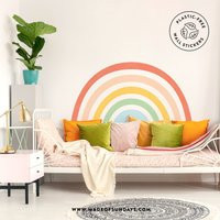 Mural Colorful Rainbow Wall Sticker, Plastic-Free Wall Sticker | Etsy (US)