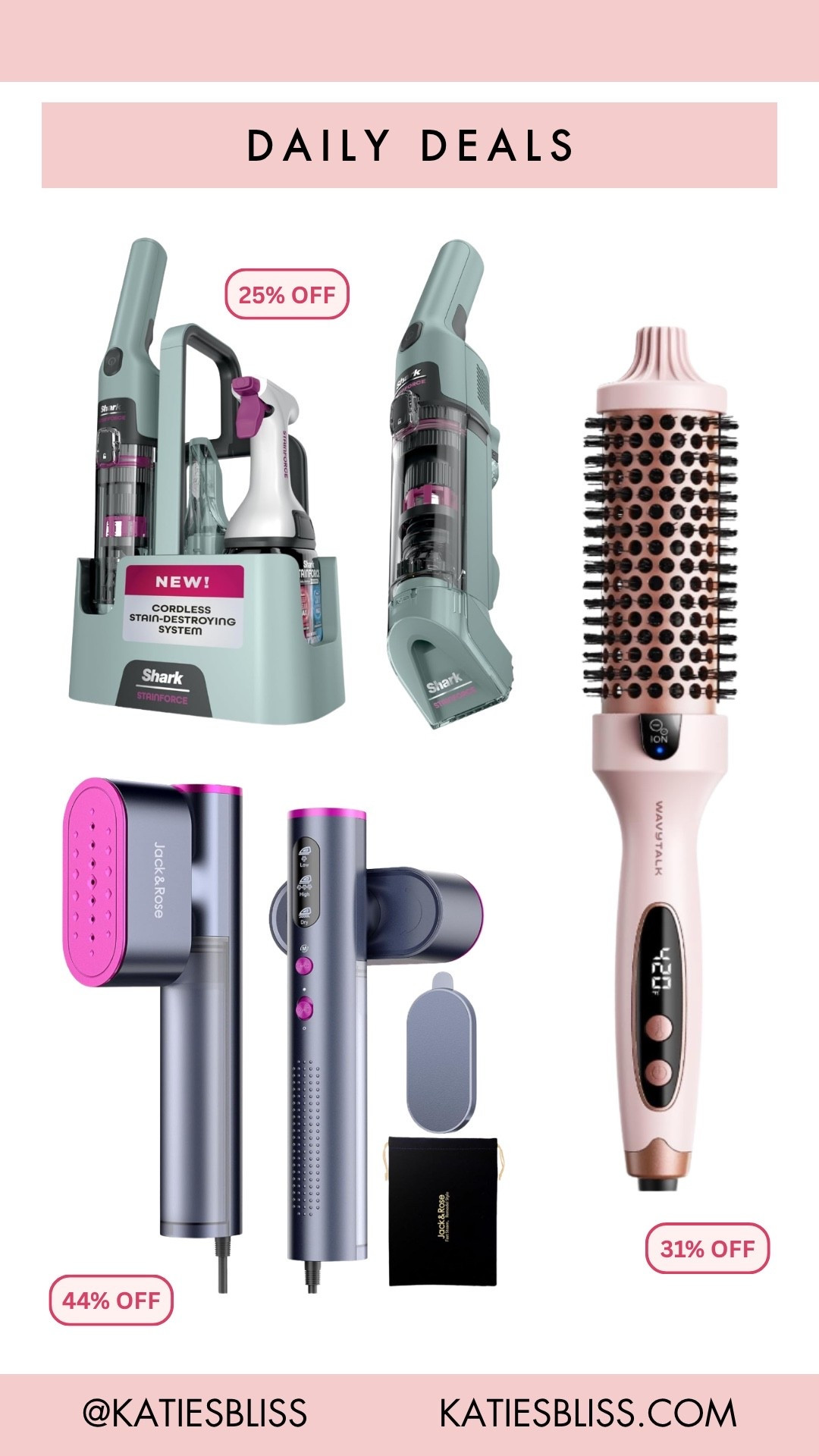 Daily deals ✨

Amazon. Deal. Sale. Markdown. Home. Cleaning. Carpet cleaner. Steamer. Hair tool. Hot brush.

#LTKSaleAlert #LTKHome #LTKBeauty