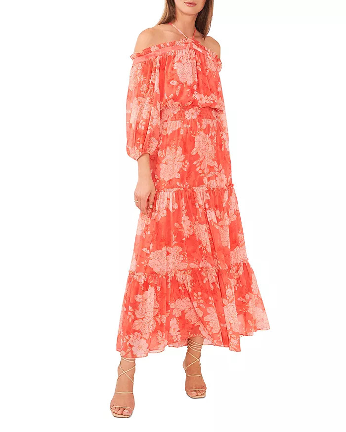 Halter Off-the-Shoulder Maxi Dress | Bloomingdale's (US)