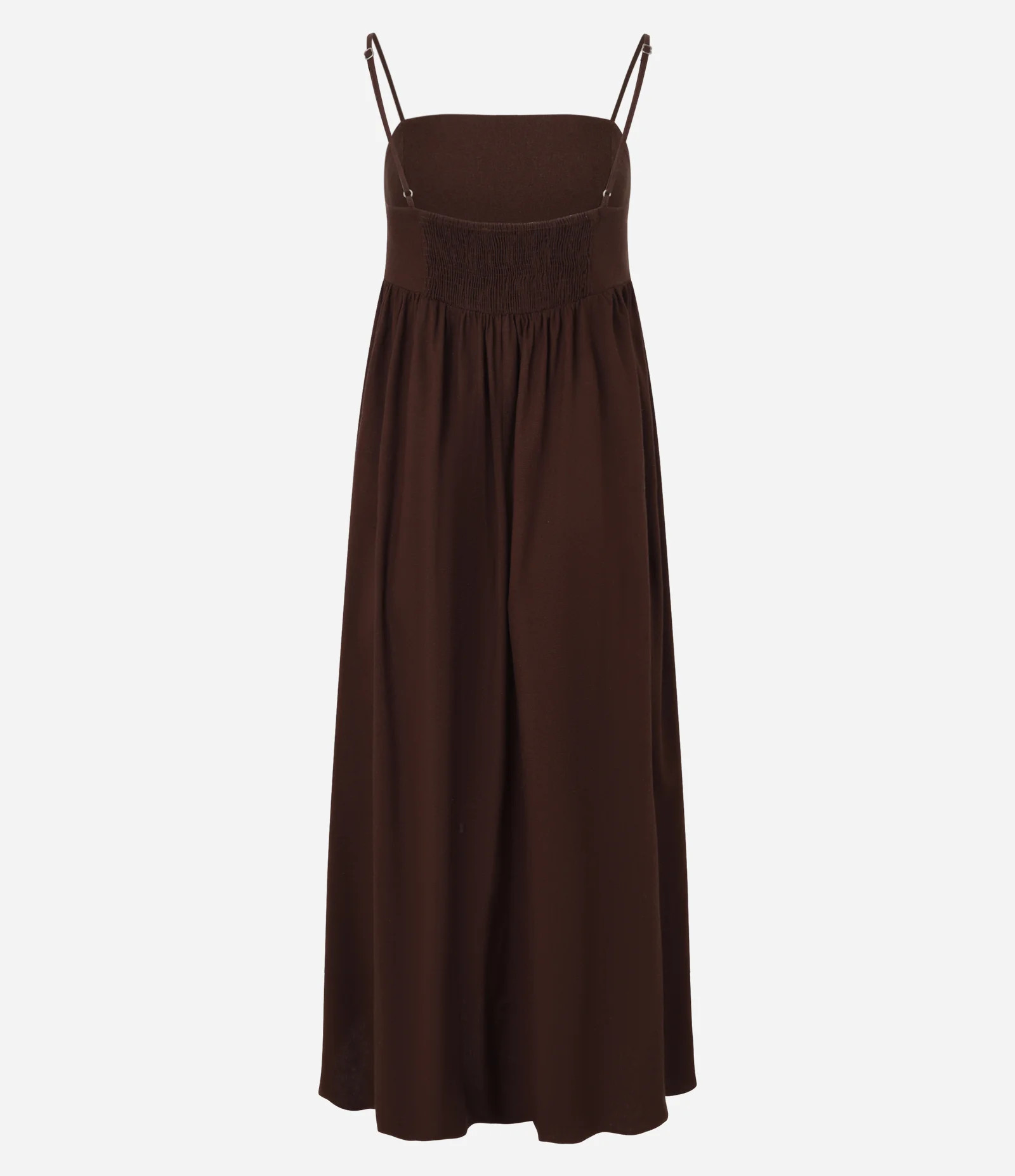 Vestido Long Midi em Tricoline com Alças Finas Marrom - Lojas Renner | Renner (BR)