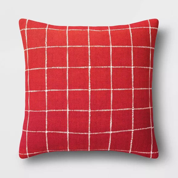 Holiday Oversized Woven Grid Square Throw Pillow - Threshold™ | Target