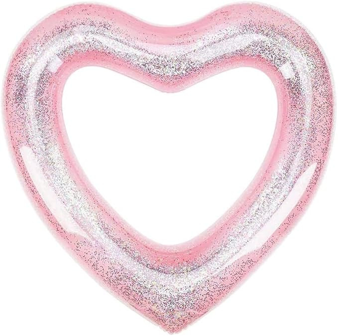Inflatable Heart Pool Float, Sweet Love Swim Rings Float Loungers Tube for Summer Water Fun Beach... | Amazon (US)