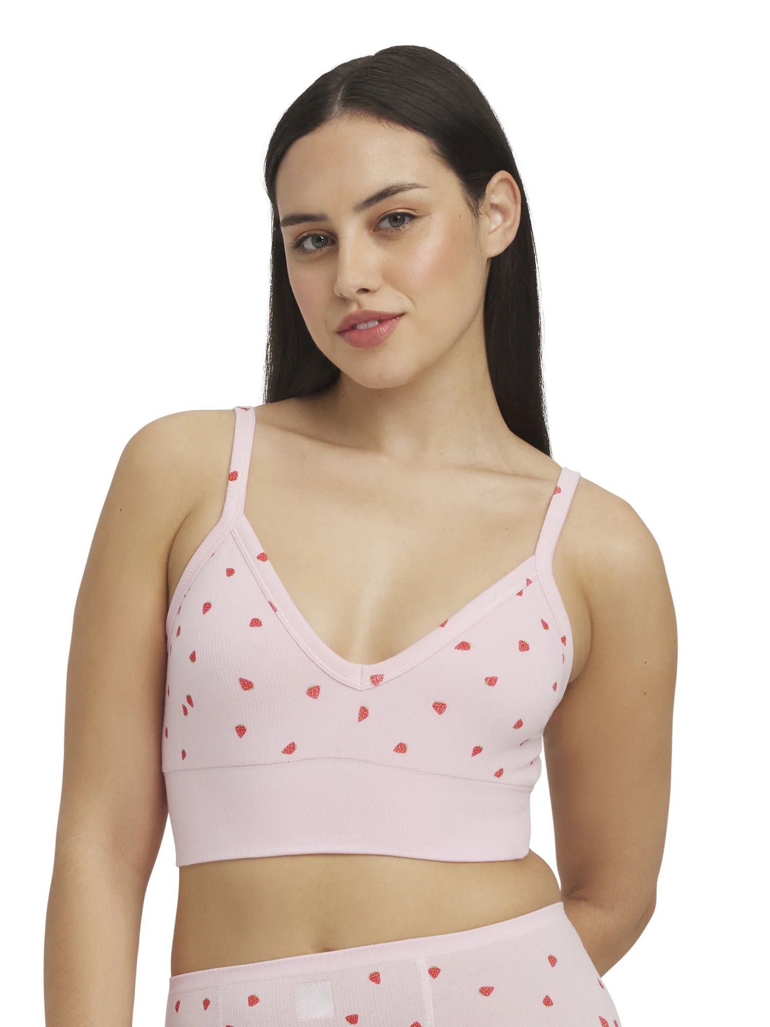 Mills by Millie Bobby Brown Women's Softie Rib V-Neck Bralette, Sizes XS-XXXL | Walmart (US)