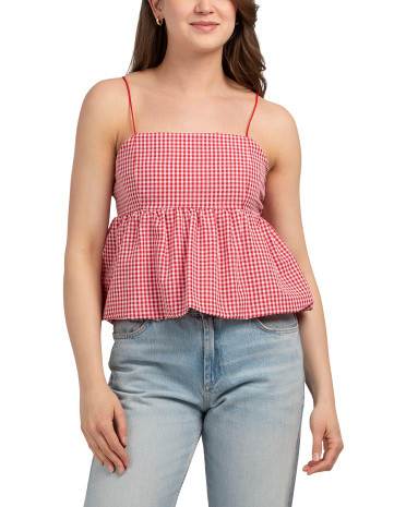 Bubble Hem Gingham Top | TJ Maxx