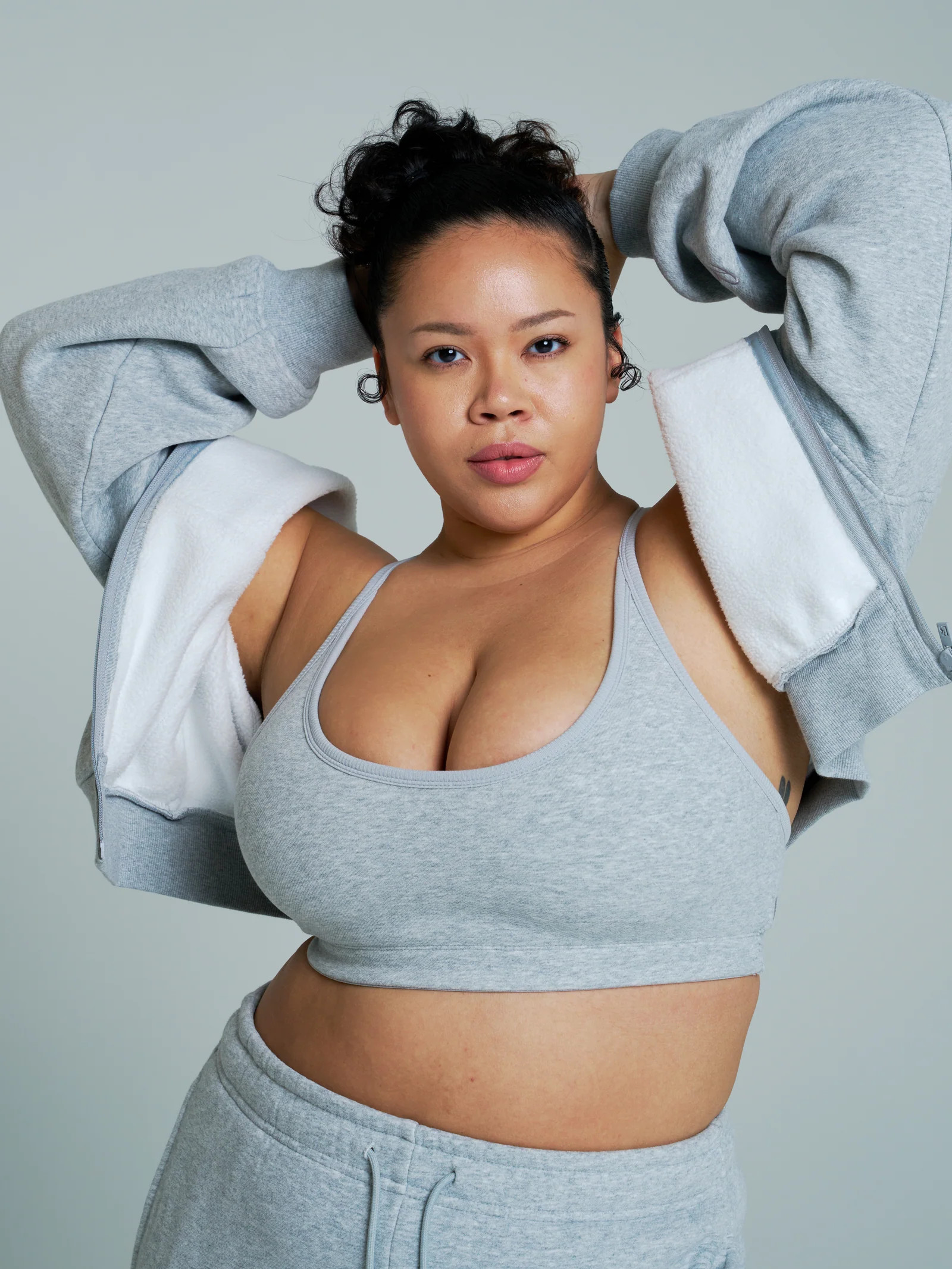 Plush Fleece Bralette - Heather Grey | Buffbunny Collection