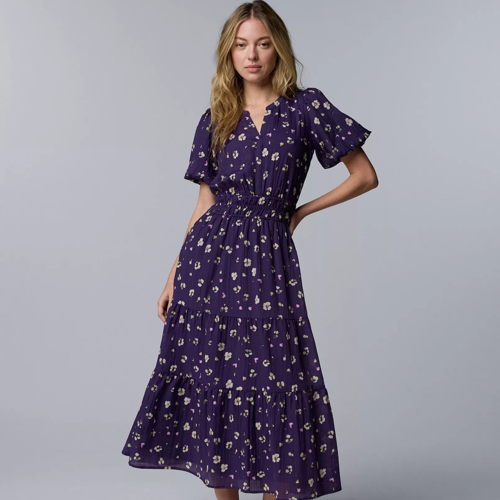 Women's Simply Vera Vera Wang Short Sleeve Maxi Dress | Kohl's