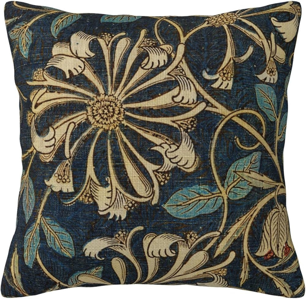 William Morris Vintage Flowers and Floral Decorative Throw Pillow Covers 18x18 Inch Home Decor Pi... | Amazon (US)