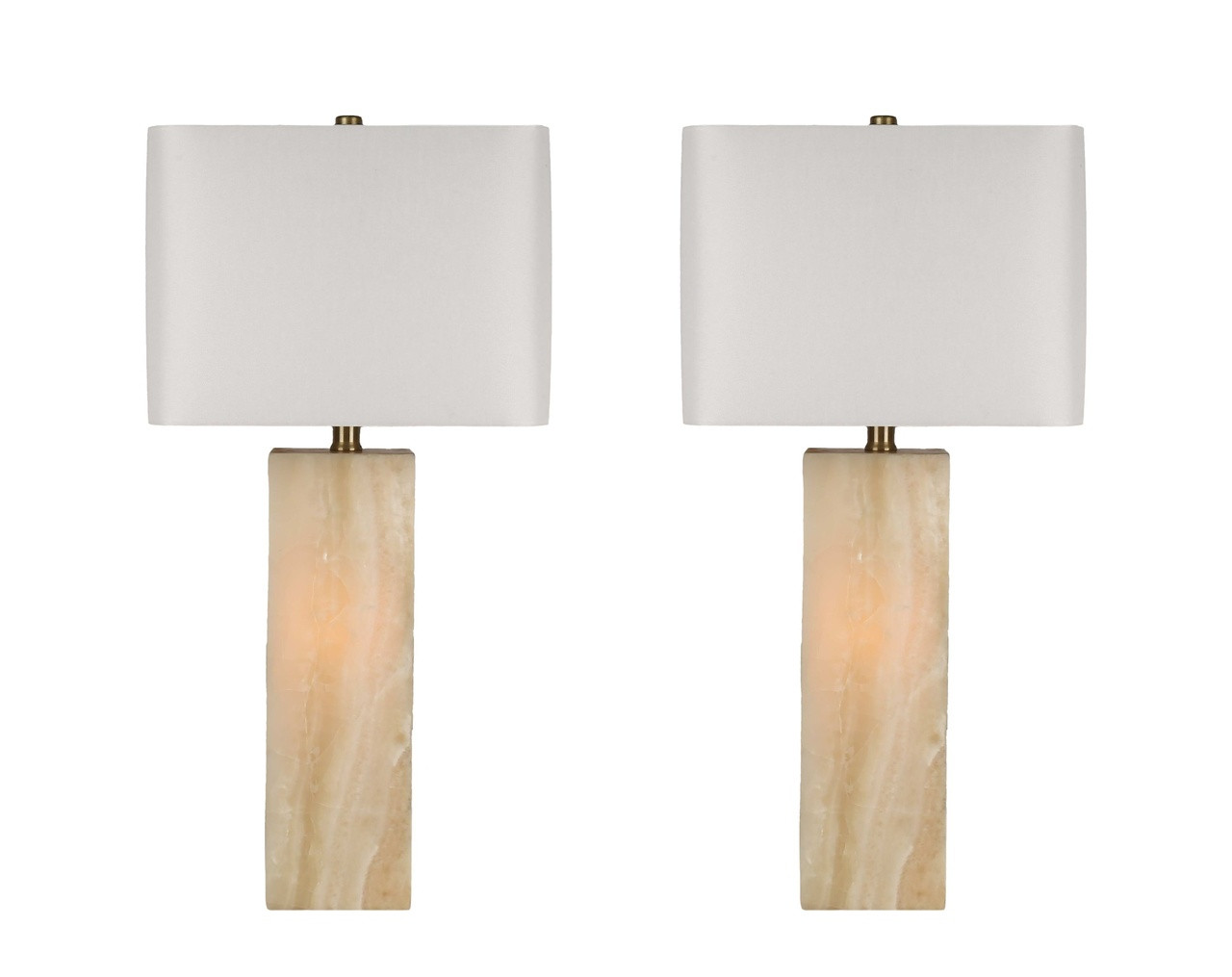 Luminous Alabaster Table Lamp with Night Light Set of 2 In Soft Gold | 1stopbedrooms