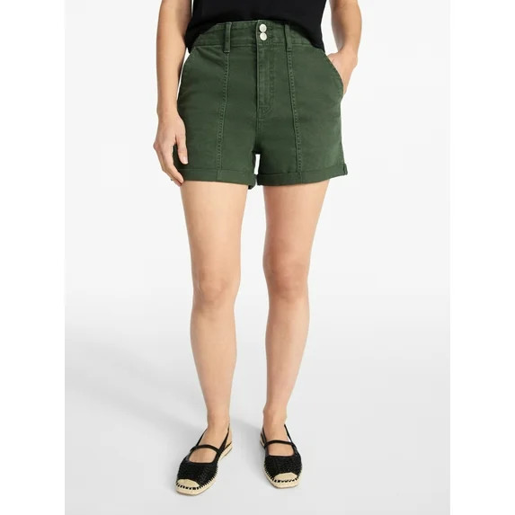 Time and Tru Women's High Rise Utility Shorts, 3.5" Inseam, Sizes 0-22 | Walmart (US)