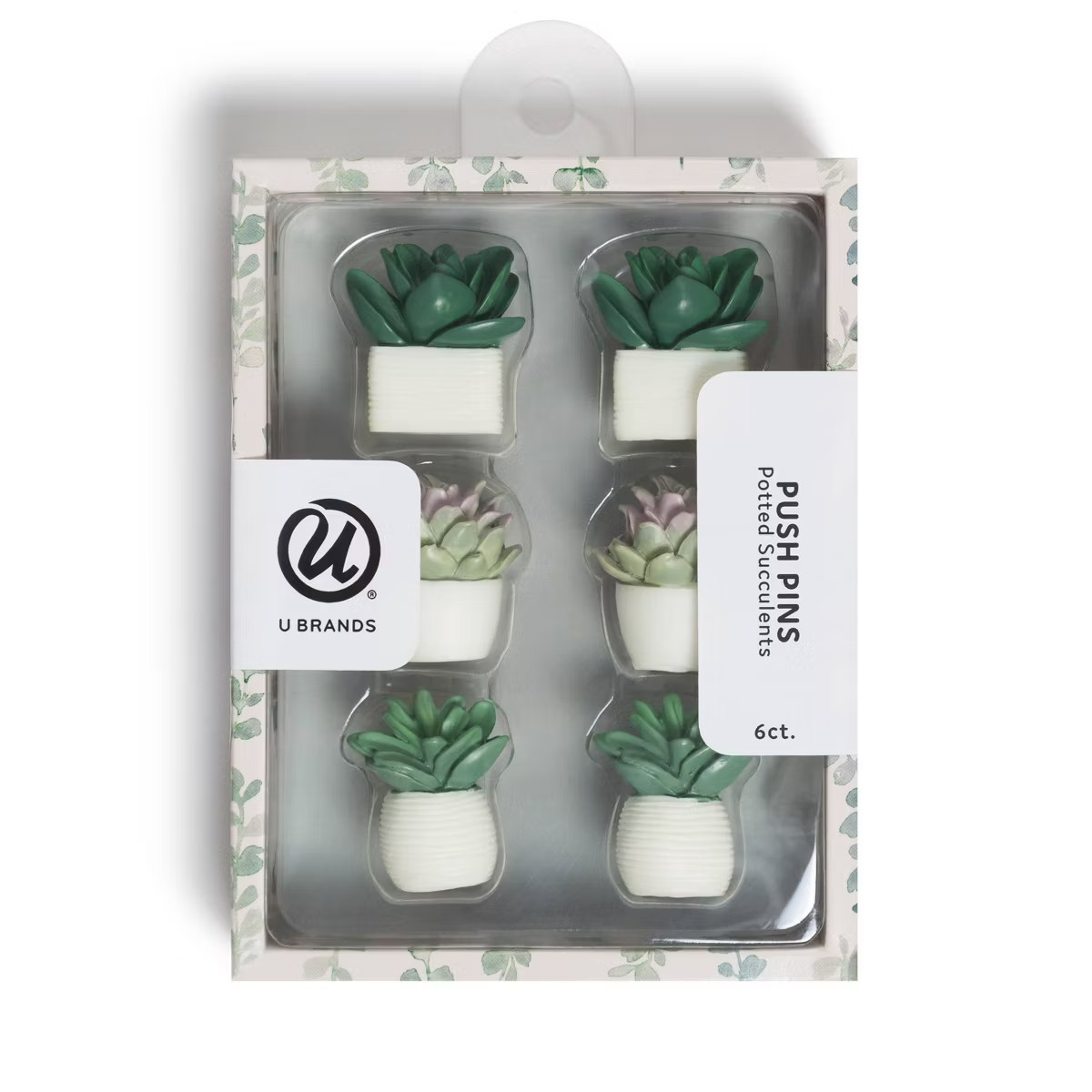 U Brands 6ct Potted Succulent Push Pins | Target