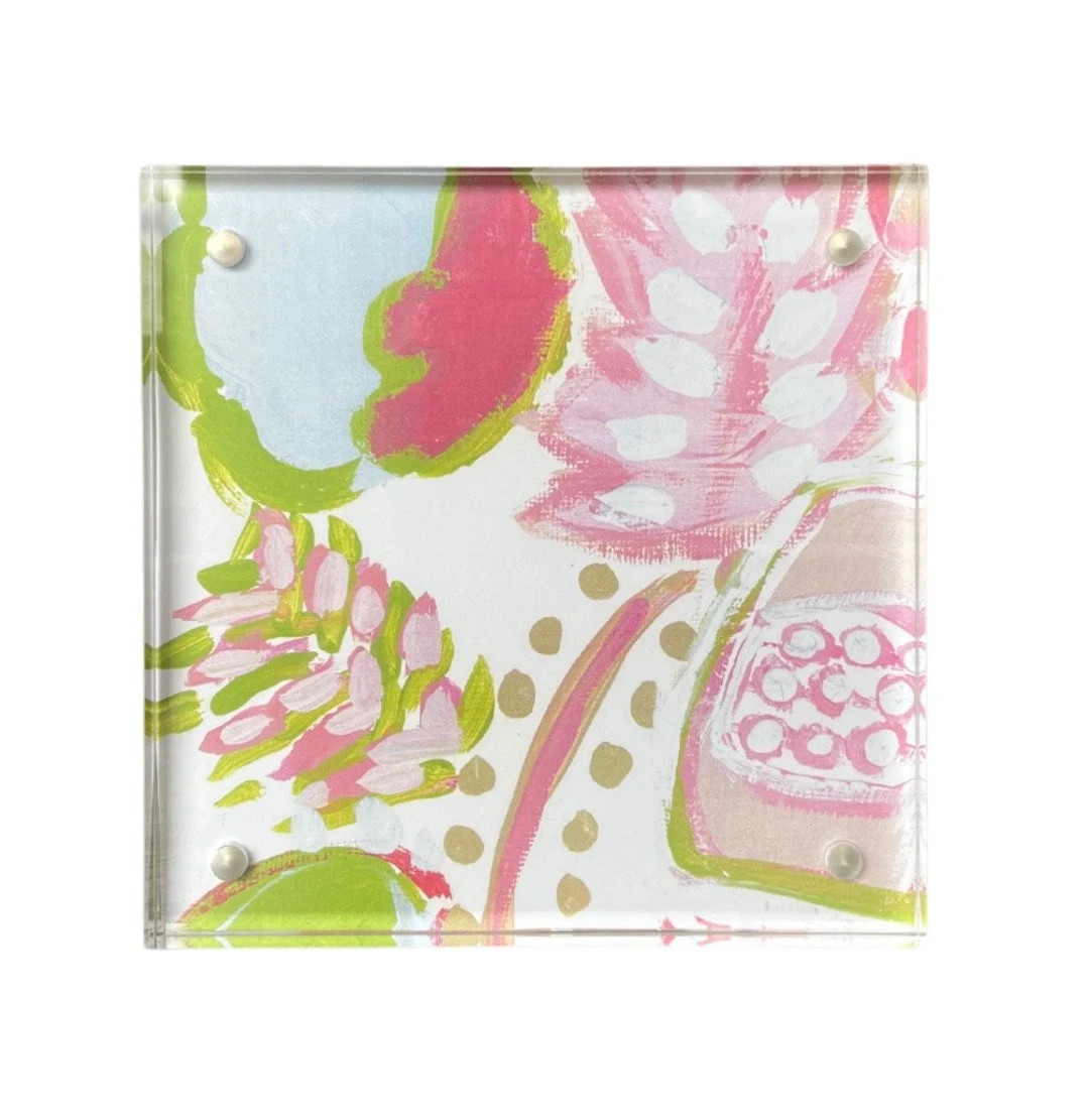 Acrylic Block Abstract Art Print 5”x5” Whimsical and Colorful | Etsy (US)