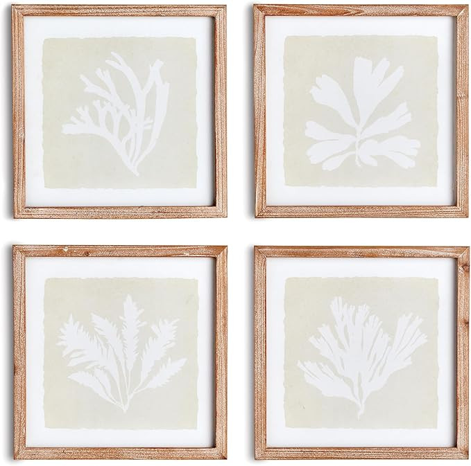 Napa Home & Garden Seaweed Petite Prints Set of 4 - Charming Kelp Silhouette Art Prints for Coast... | Amazon (US)