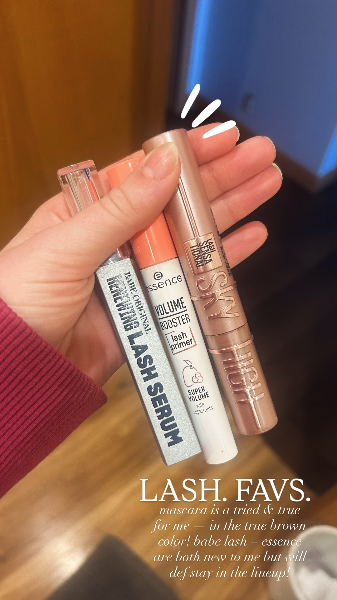 Lash Favs right now — Maybelline Sky High as been a tried and true for me, in true brown! 🤎 babe lash + essence lash primer new to me but will def stay in the lineup! 