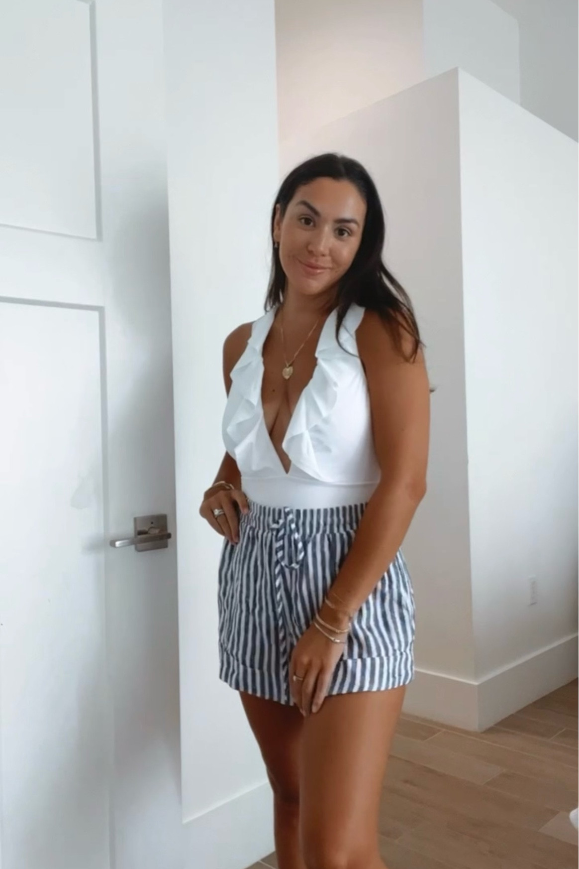 Cute summer swimsuit under $50 and the best linen shorts perfect over it! 

#LTKunder100 #LTKSeasonal #LTKunder50