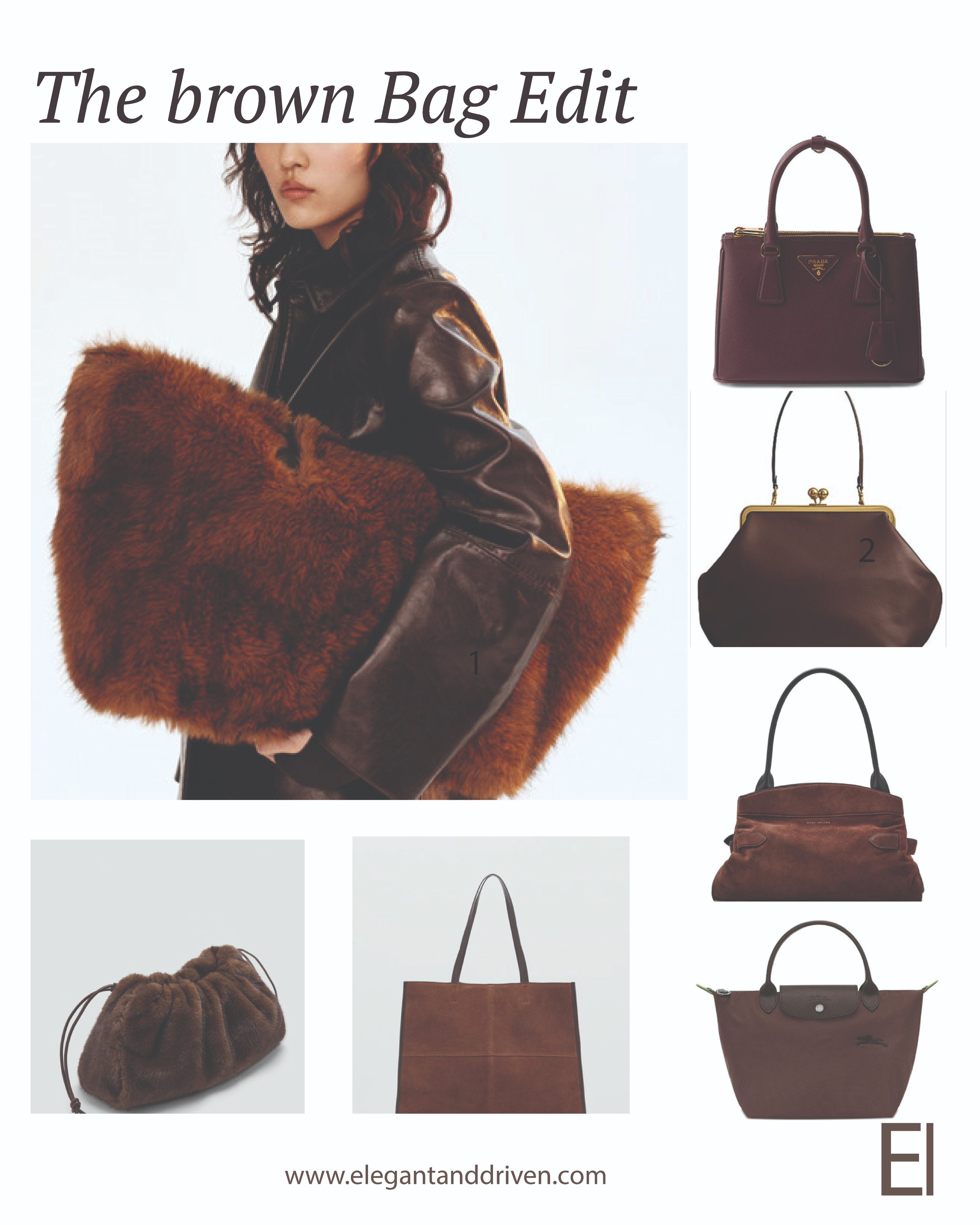 The Brown Bag Edit 🤎
This season’s must-have bags in rich, timeless browns — versatile, elegant, and anything but basic.

Fur Tote – The oversized daytime statement that turns heads.

Prada Classic – Enough said. A forever icon.

The Frame Bag – Vintage-inspired, back in stock after a spring sell-out.

Fur Clutch – Evening glamour, plush and refined.

Suede Shopper – Minimalist and practical, perfect for work-to-weekend.

Longchamp Classic – Reinvented in the season’s shade of brown. 

 #LTKStyleTip #LTKWorkwear #LTKItBag