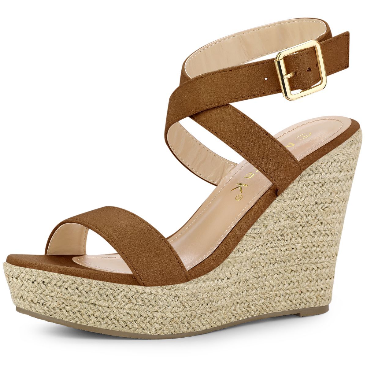 Allegra K Women's Slingback Crisscross Espadrille Wedges Heel Sandals | Target