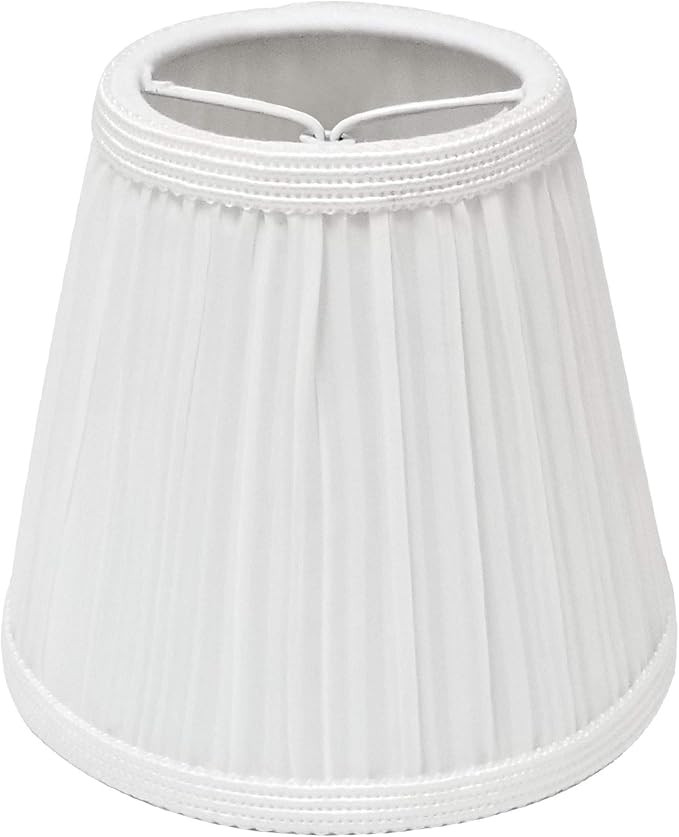 Royal Designs, Inc. CS-1051-5WH Designer Mushroom Pleat Empire Clip On Chandelier Lamp Shade, 3" ... | Amazon (US)