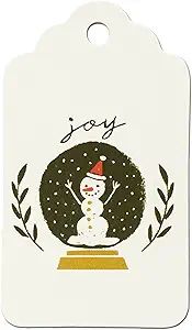 LWR CRAFTS 100 Hang Tags Scalloped Top with Cotton Strings 66ft for Holiday (Joy) | Amazon (US)