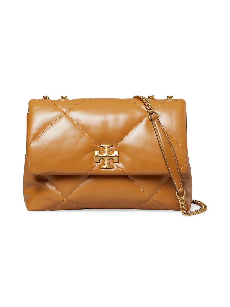 Women's Large Kira Diamond Leather Shoulder Bag - Tan | Saks Fifth Avenue