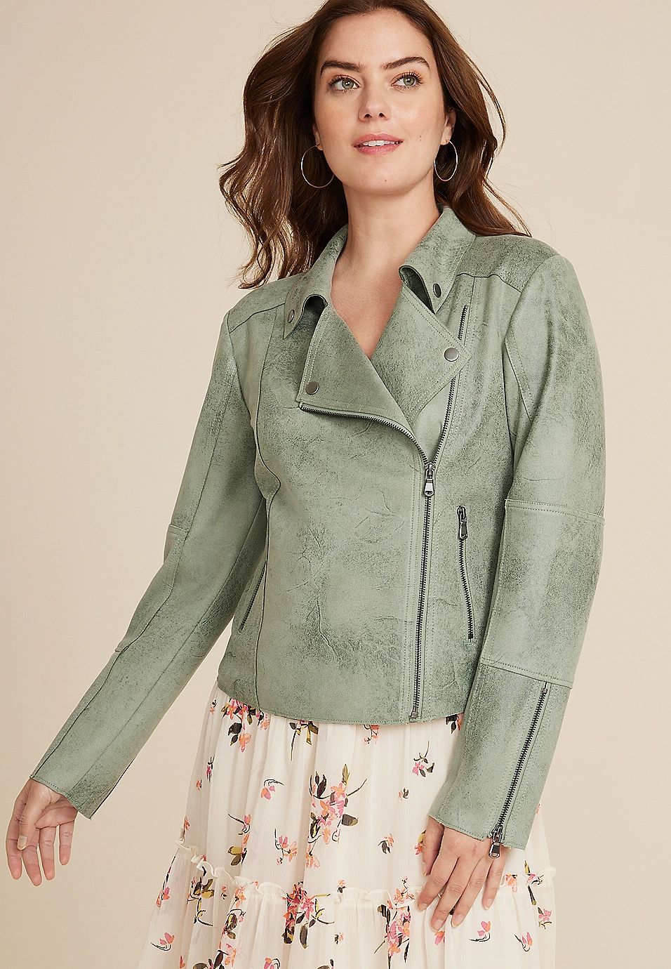 Faux Suede Moto Jacket | Maurices