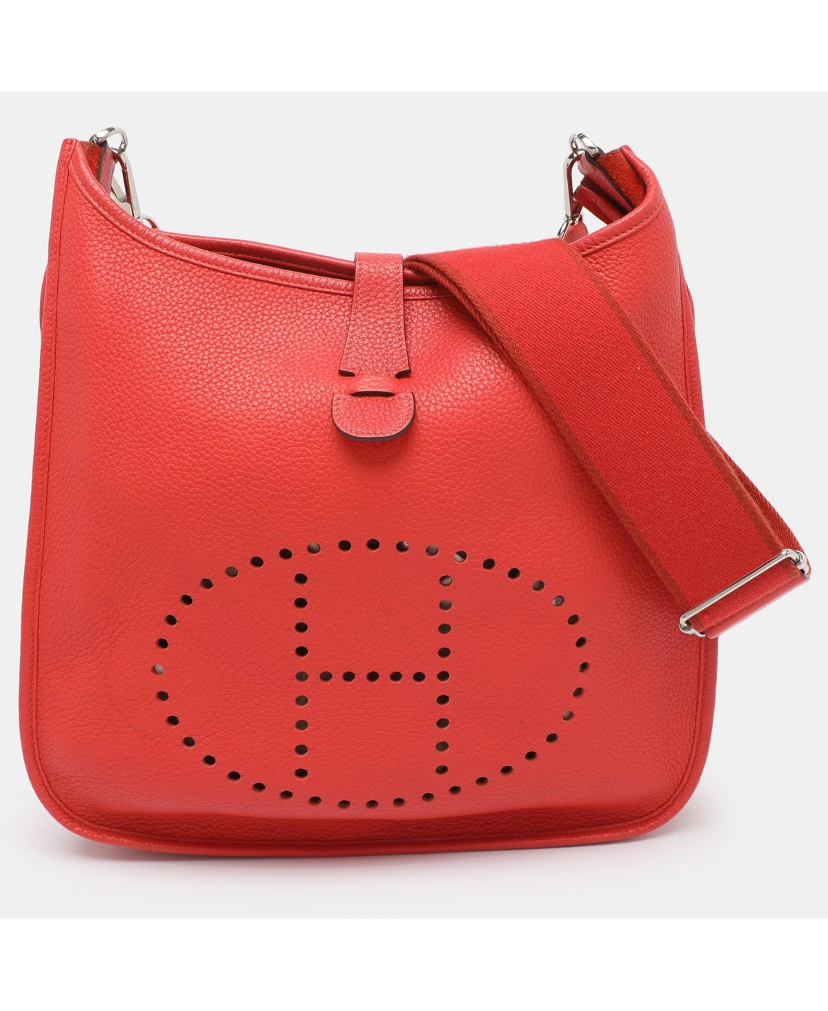 Pre-Owned HERMES women's Evelyne Iii Gm Rouge Tomate Taurillon Clemence Leather Shoulder Bag | Macy's