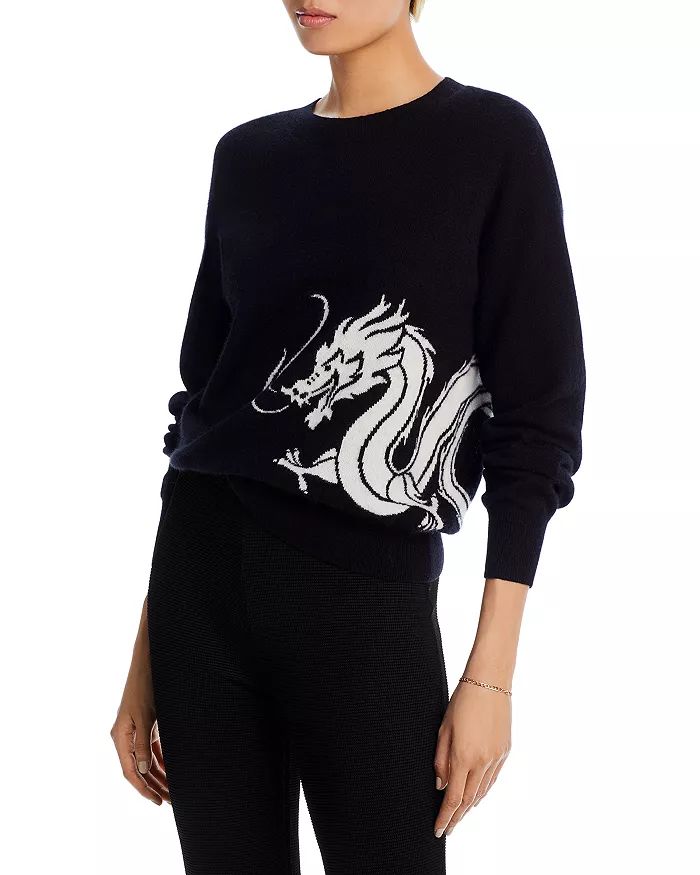 Wrap Around Dragon Intarsia Crewneck Cashmere Sweater - 100% Exclusive | Bloomingdale's (US)