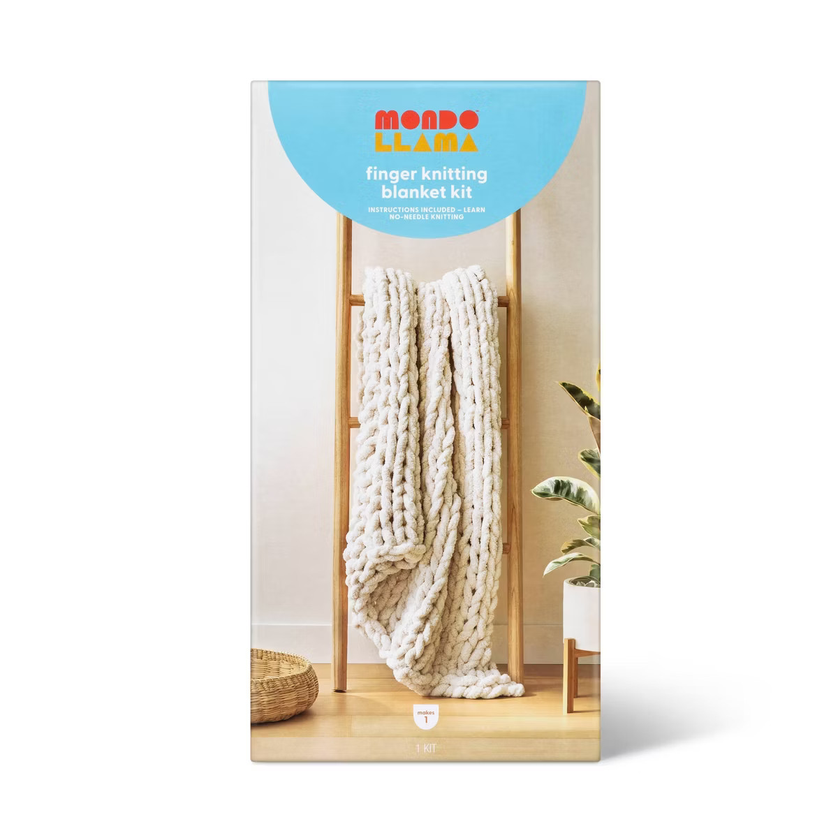Large Knit Blanket Craft Kit Cream - Mondo Llama™: Finger Knitting Yarn DIY Art Kit for Adults | Target