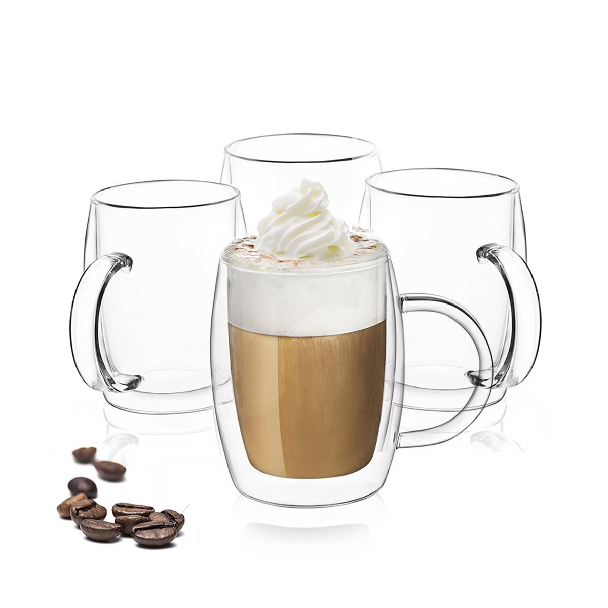 JoyJolt Aroma Double Walled Insulated Glasses - Set of 4 Double Wall Coffee Tea Glass Mugs - 13.5... | Target