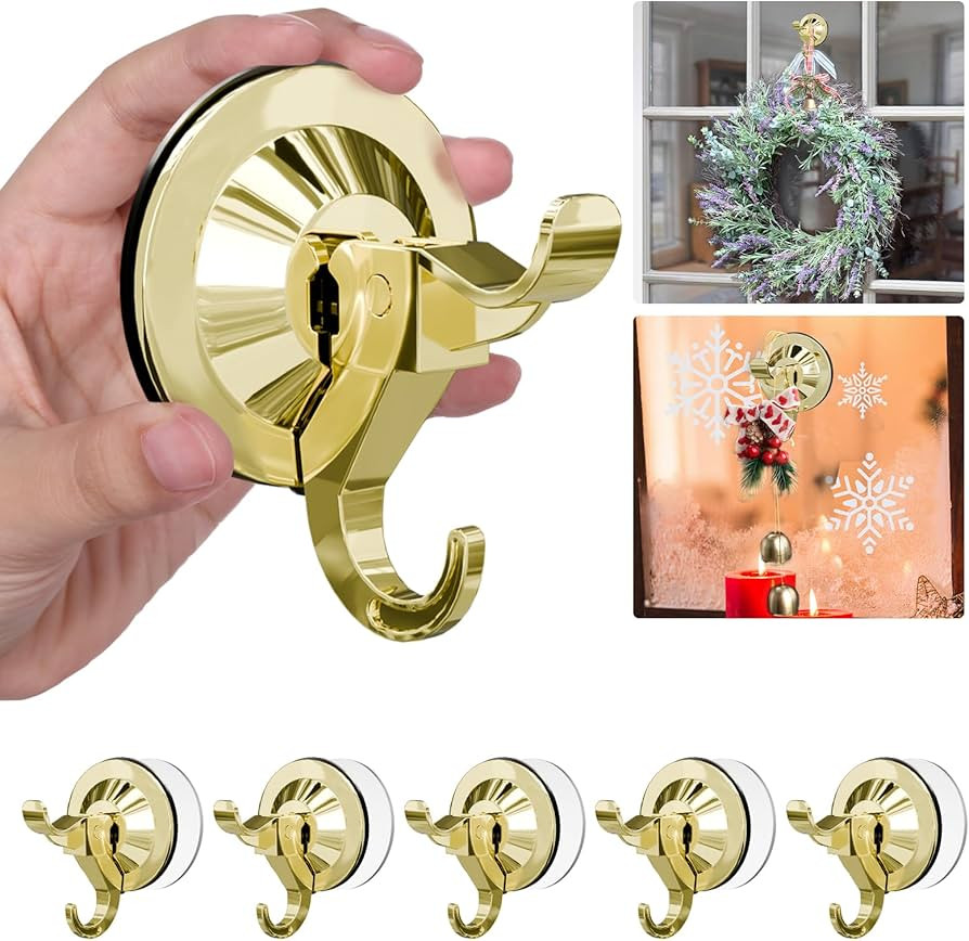Antimbee Suction Cup Hooks, 5 Pack Suction Cup Hanger, Removable Large Suction Cup with Ultra-Thi... | Amazon (US)