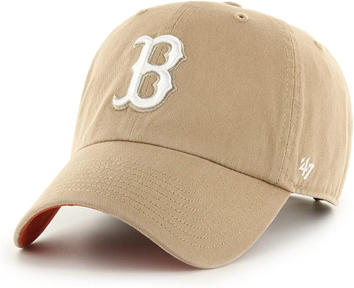 '47 Boston Red Sox Ballpark Clean Up Dad Hat Baseball Cap (Khaki/White/Burnt Orange) | Amazon (US)