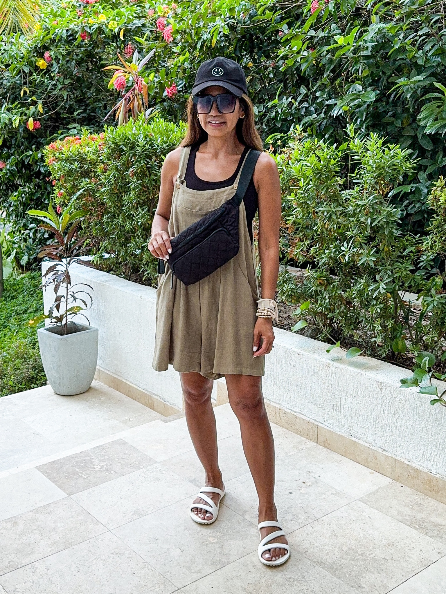 Romper in small. Can be a swim cover up, color is Olive. Cami I wore with it in small(comes in 4-pack). 
Sandals fit tts. All accessories are linked.
Vacation outfits, spring break, summer vacation, beach vacation, pool, Amazon finds, sightseeing, excursion, cruise outfits, Europe travel, Mexico travel, short overalls. 

#LTKfindsunder50 #LTKstyletip #LTKswim