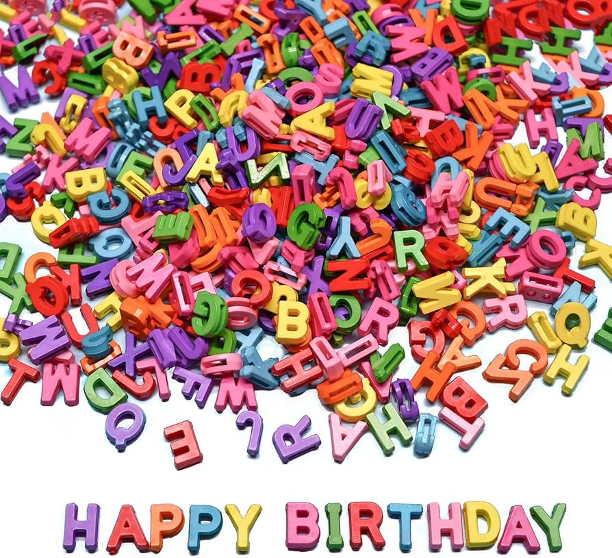 300+ Pieces 9x12mm Big Large Alphabet Letter Beads Charms A-Z Mixed Plastic Shape Loose Bead for ... | Amazon (US)