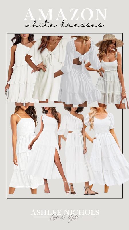 White dresses from Amazon 
