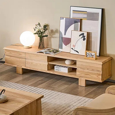 Modern Burlywood Solid Wood TV Stands | Wayfair North America