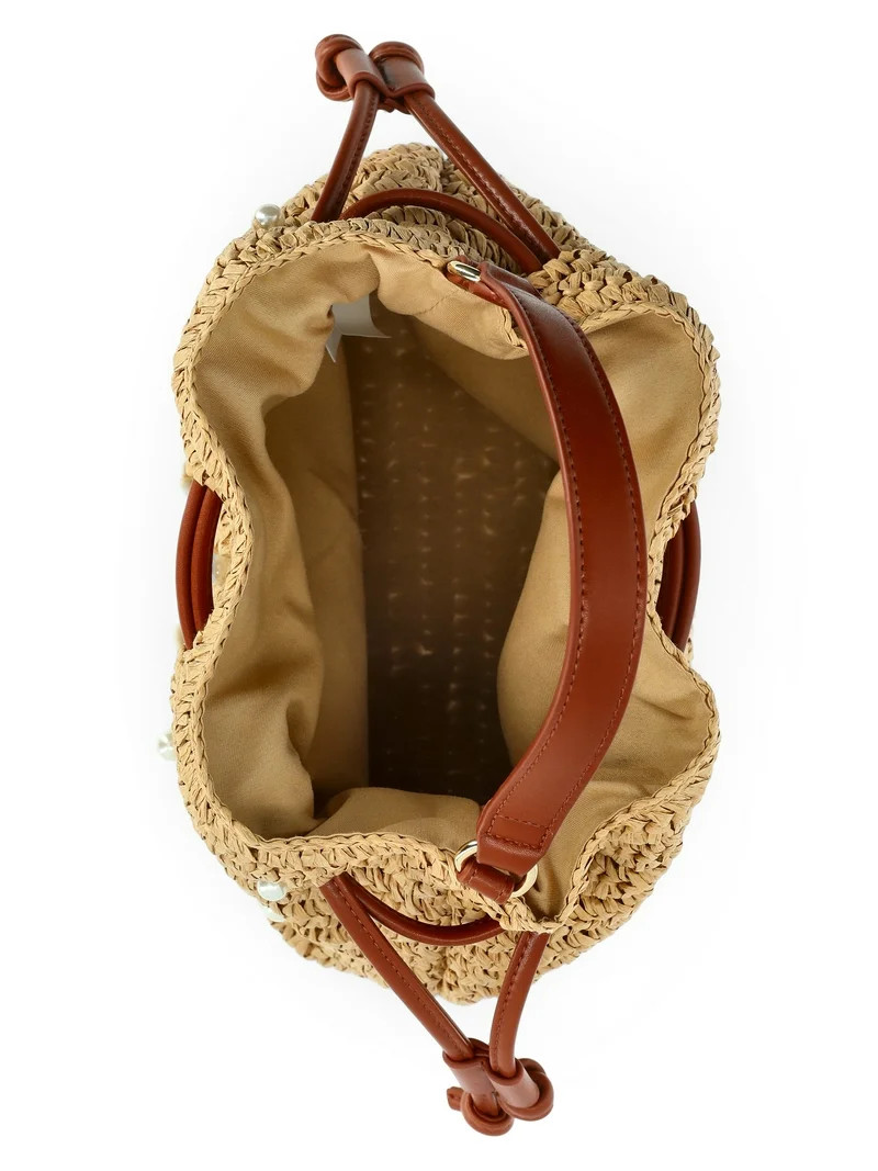 Time and Tru Women's Shell Bucket Bag, Natural | Walmart (US)