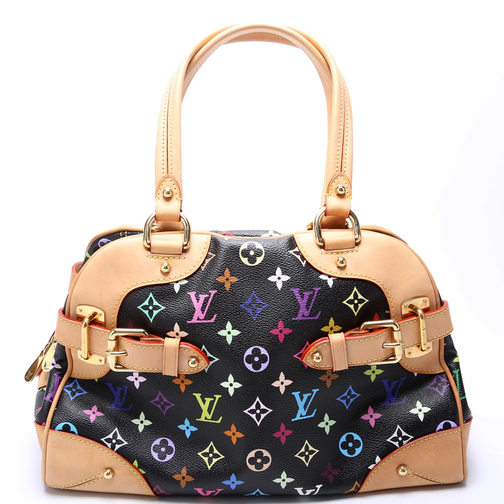 Claudia Multicolor Monogram Black | Keeks Designer Handbags